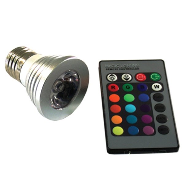 Race Sport 3W 110V E27 Led Light Bulb W/ Remote (Rgb Multi-Color) RS-RGB-110V-E27(3W)